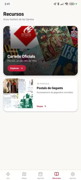 Pestaña de recursos