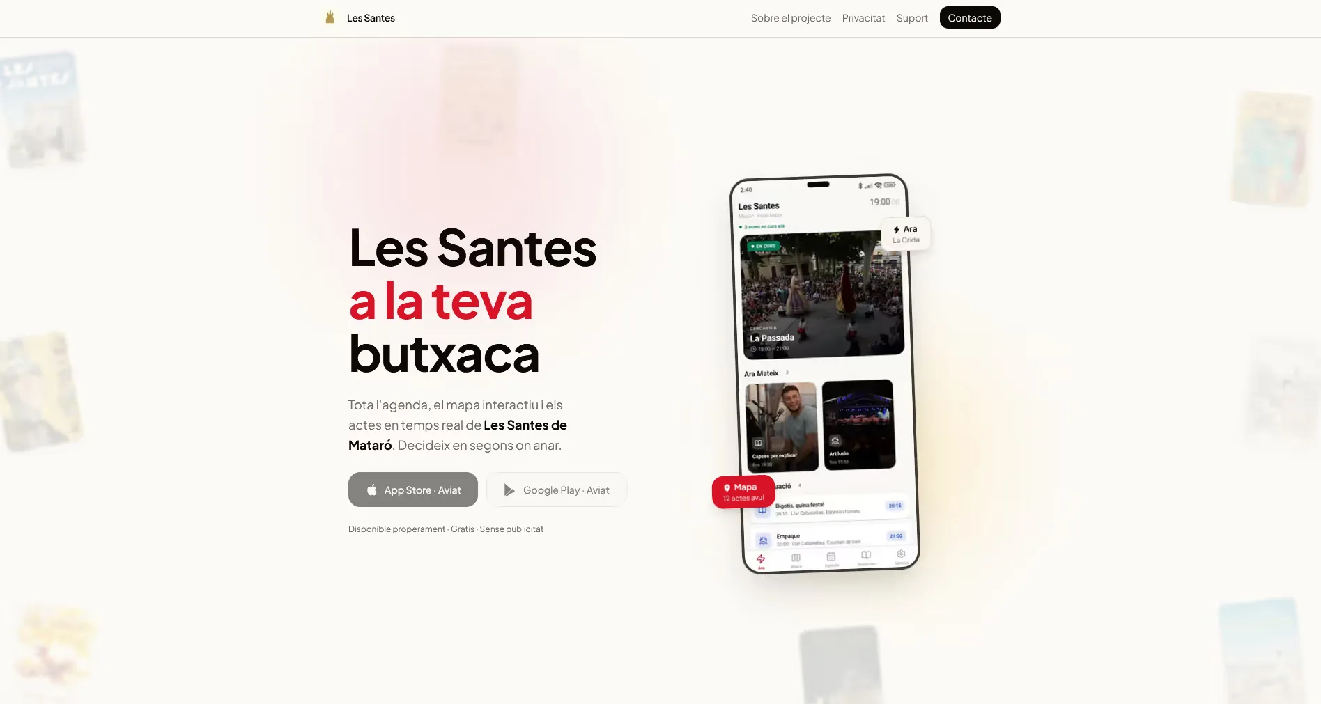 Landing page de Les Santes